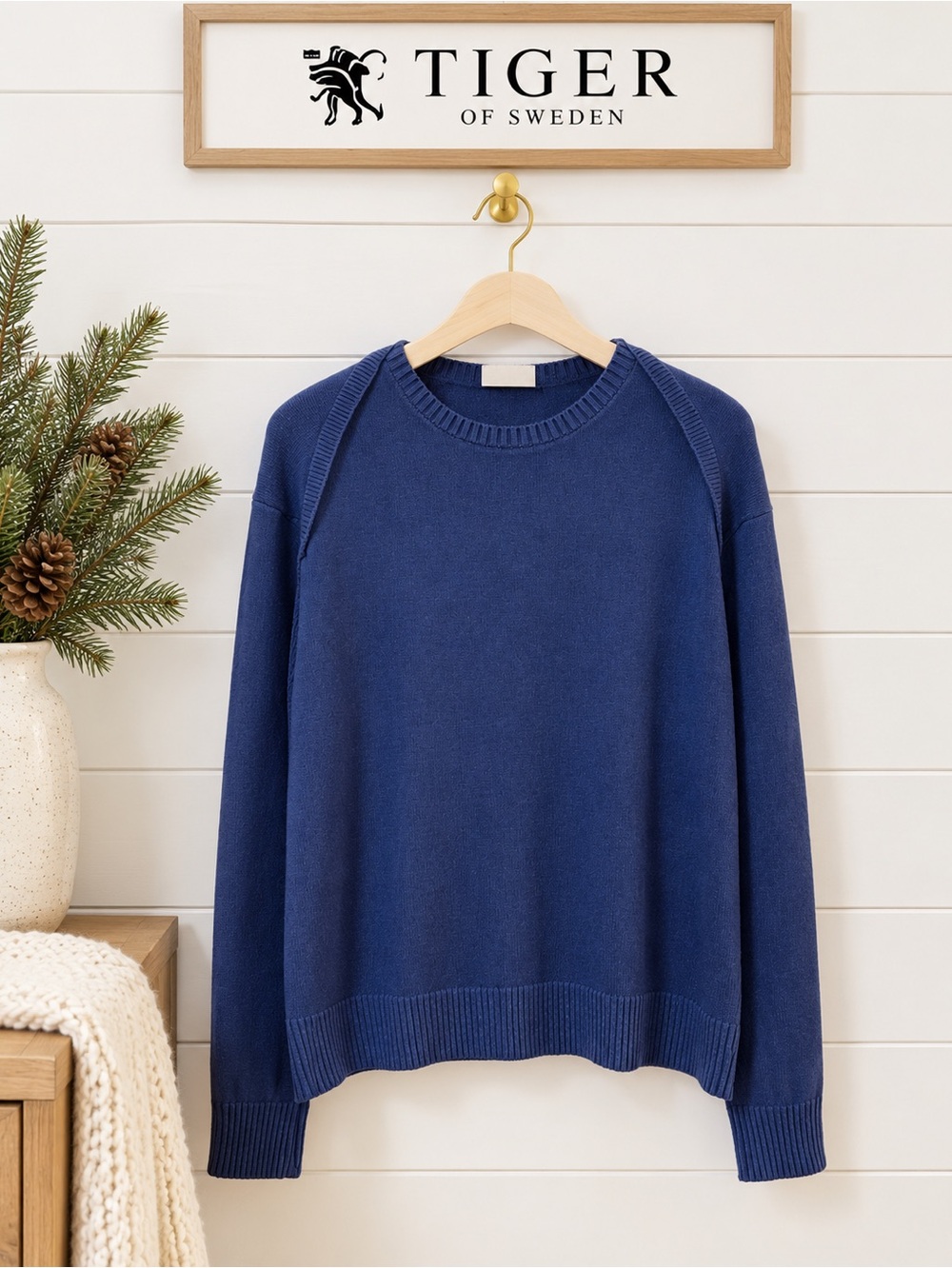 TIGER OF SWEDEN Janos Navy Knit Sweater Size L